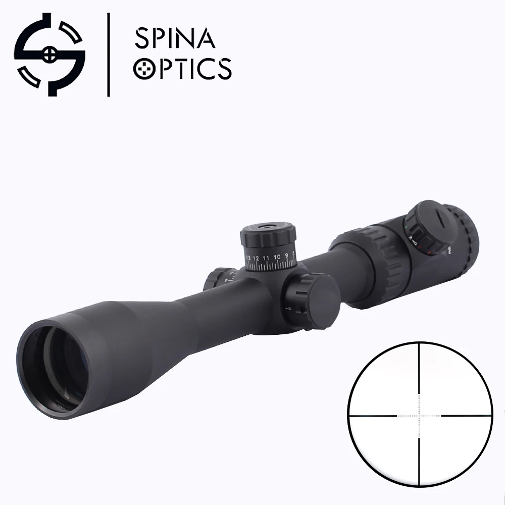 

SPINA OPTICS Hunting Optics 3-12x44 Tactical Airsoft Illuminated SFIR Side Parallax Adjustment Rifle Scope