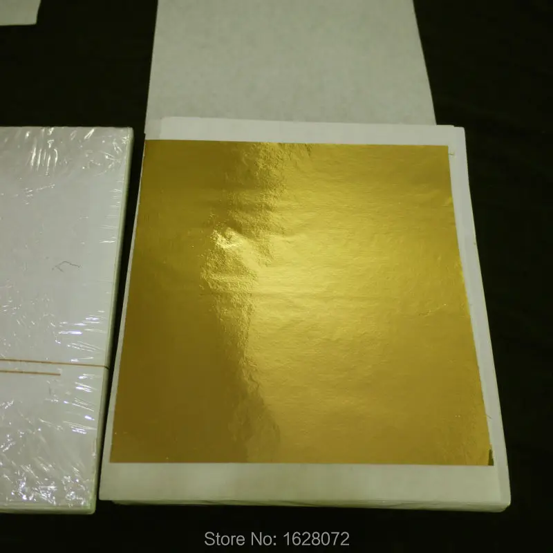500 Sheets Shiny Imitation Gold Leaf Foil gilding color like 24k gold.80X85mm