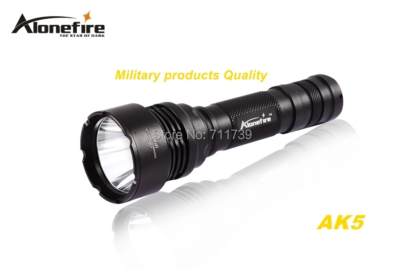 AloneFire AK5 CREE XM-L2 светодиодный 5 Режим супер верхний луч облучения фонарик фонарь светильник для 18650 аккумуляторной батареи