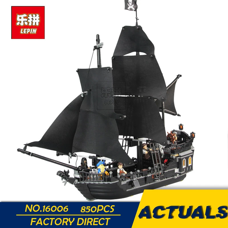 

LEPIN 16006 804pcs 16009 1151pcs building bricks Pirates of the Caribbean the Black Pearl Ship model Toys Compatible 4184 4195