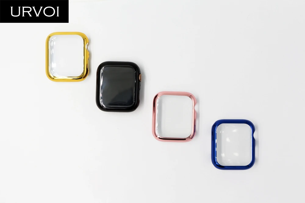 URVOI полное покрытие для Apple Watch series 5 4 3 2 пластиковый бампер жесткая Защита экрана