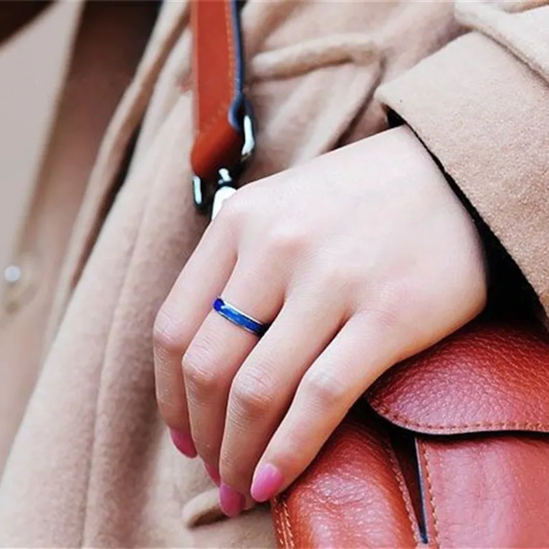

Mood Ring Women Wedding Rings Stainless Steel rings Jewelry Temperature Changing Color 6mm Wide