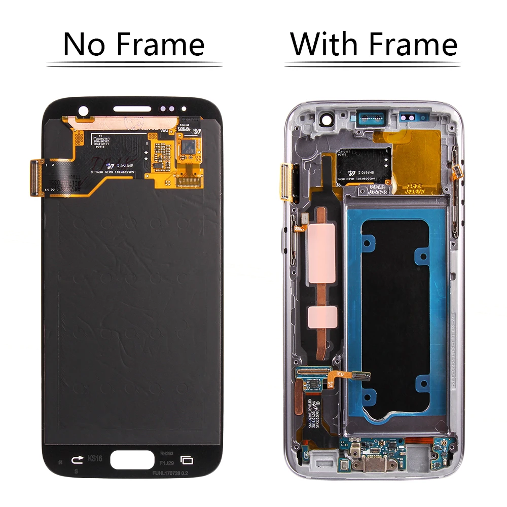 Super AMOLED For SAMSUNG Galaxy S7 LCD Display Touch Screen with Frame Digitizer For SAMSUNG S7 Dis