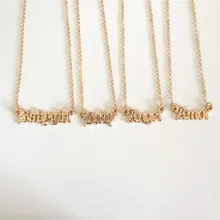 Alta qualidade 2019 nova moda jóias de ouro babygirl carta colar nome pingentes adorável presente para a mãe(China)