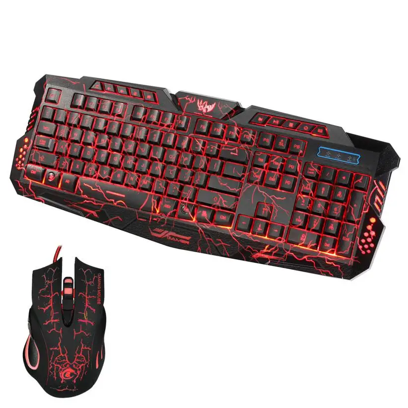 LED Игровой провод 2 4G Клавиатура и мышь набор для компьютерных мультимедиа