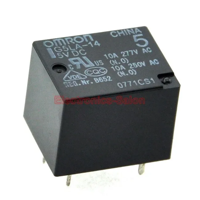 2 Pcs  OMRON 5V DC Power Relay G5LA-14 SPDT 10A Cubic 