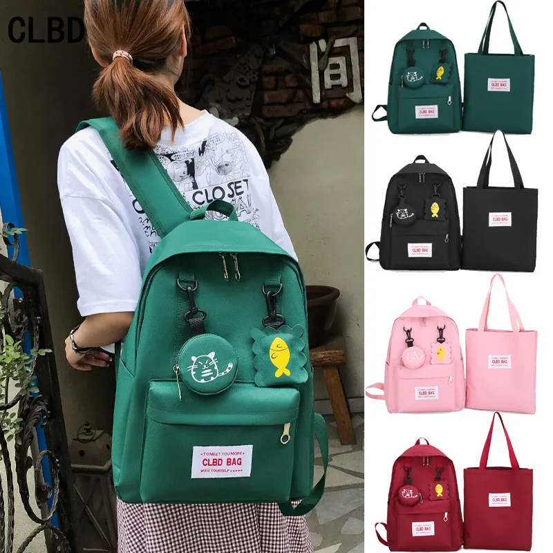 

Fashion School bag Backpack 3pcs/set for Children Bags for Teenage Girl kids Handbag Canvas Backpack Cartoon Cat School Bag