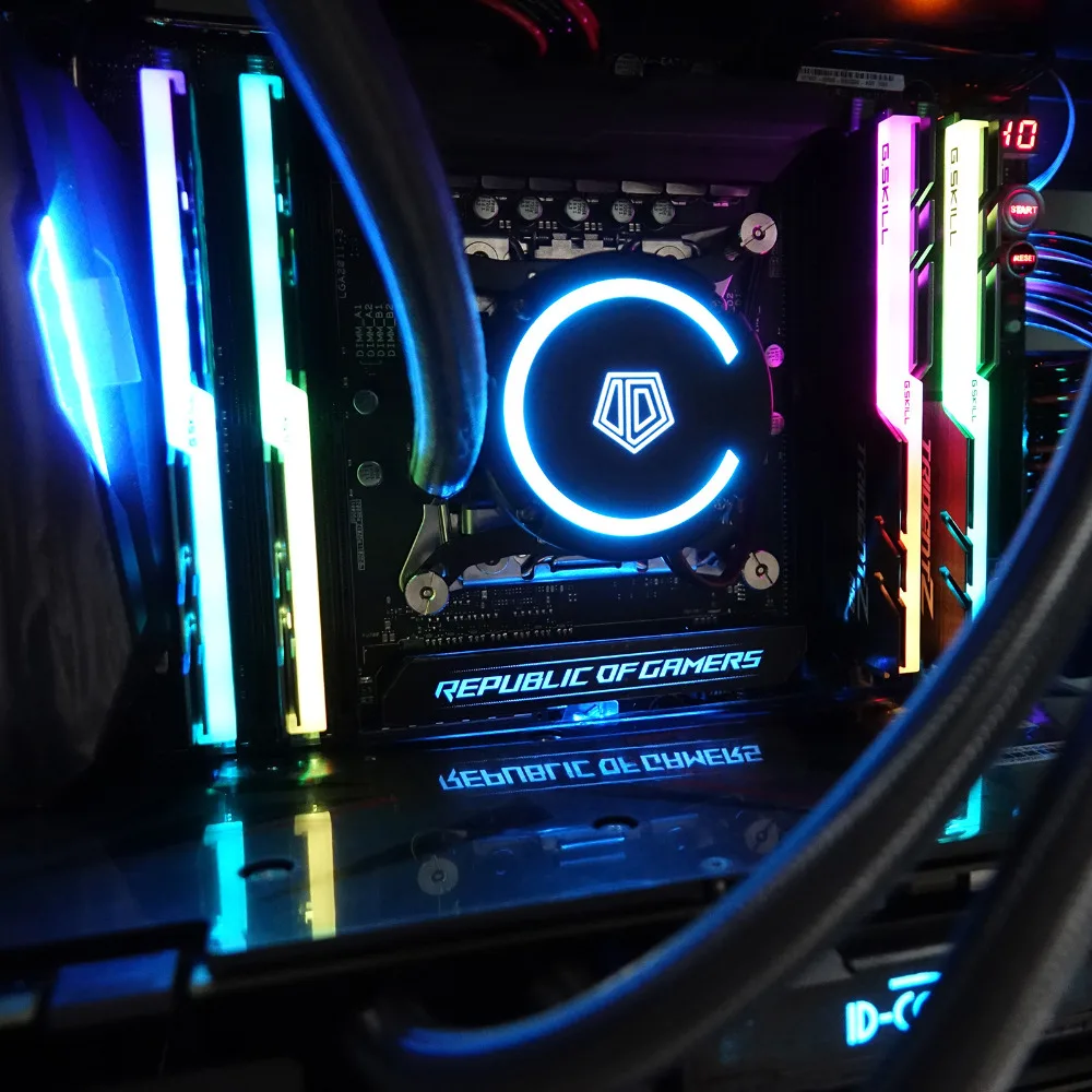 ID-COOLING AURAFLOW 240 RGB синхронизация AIO кулер воды с 240 мм радиатор, 120 мм RGB PWM вентиляторы, Премиум рукава трубки, для Intel& AMD