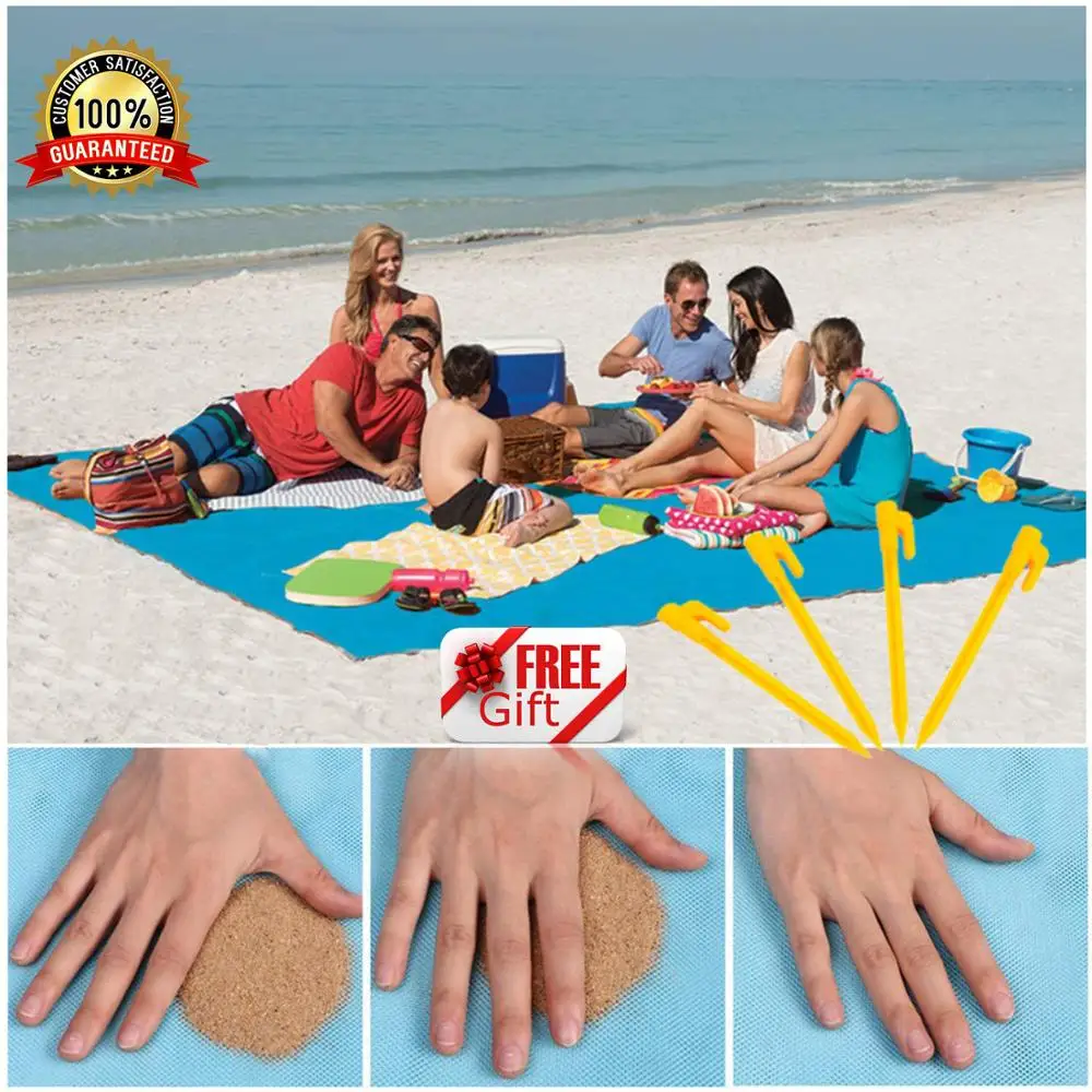 

150x200cm Magic Sand Free Beach Mat Camping Outdoor Picnic Large Mattress Waterproof Bag beach towel drop shipping
