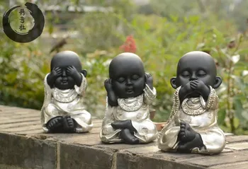 

Creative home three no doll ornaments car accessories monk gift resin crafts decoration desk