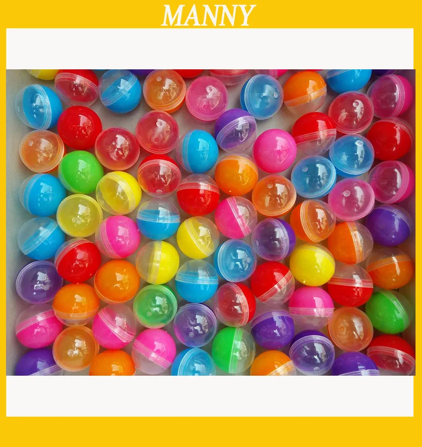 

32mm Empty Plastic Toy Vending Capsule Half clear Half Color Round Capsule 1 1/4" Plastic Ball 100pcs/lot Free Shipping
