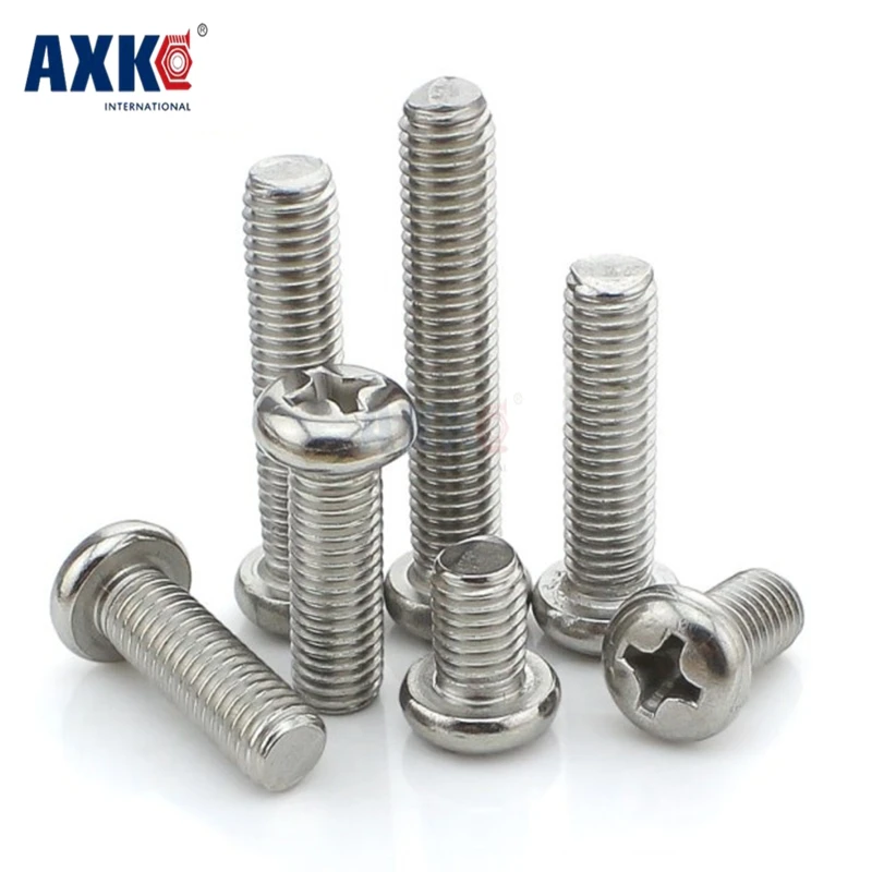 

Axk 50pcs M2 M2.5 M3 M4 Iso7045 Din7985 Gb818 Stainless Steel Cross Recessed Pan Head Screws Phillips Screws Bolts