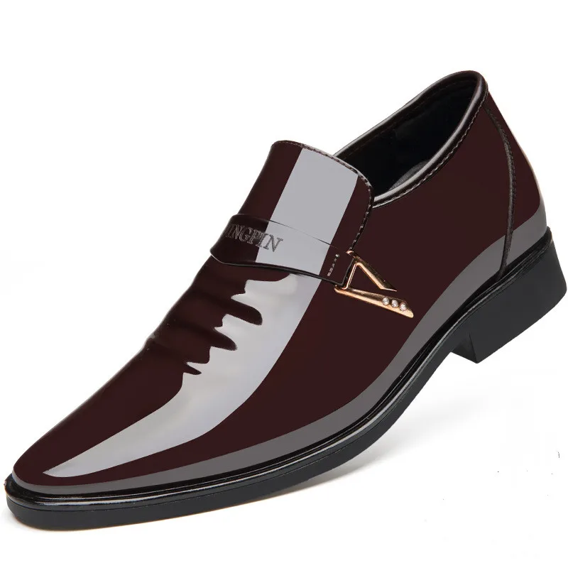 

New Spring Autumn Men Oxford Dress Shoes Patent Leather Luxury Formal Business Platform Comfortable Shoes Men Wedding Footwear