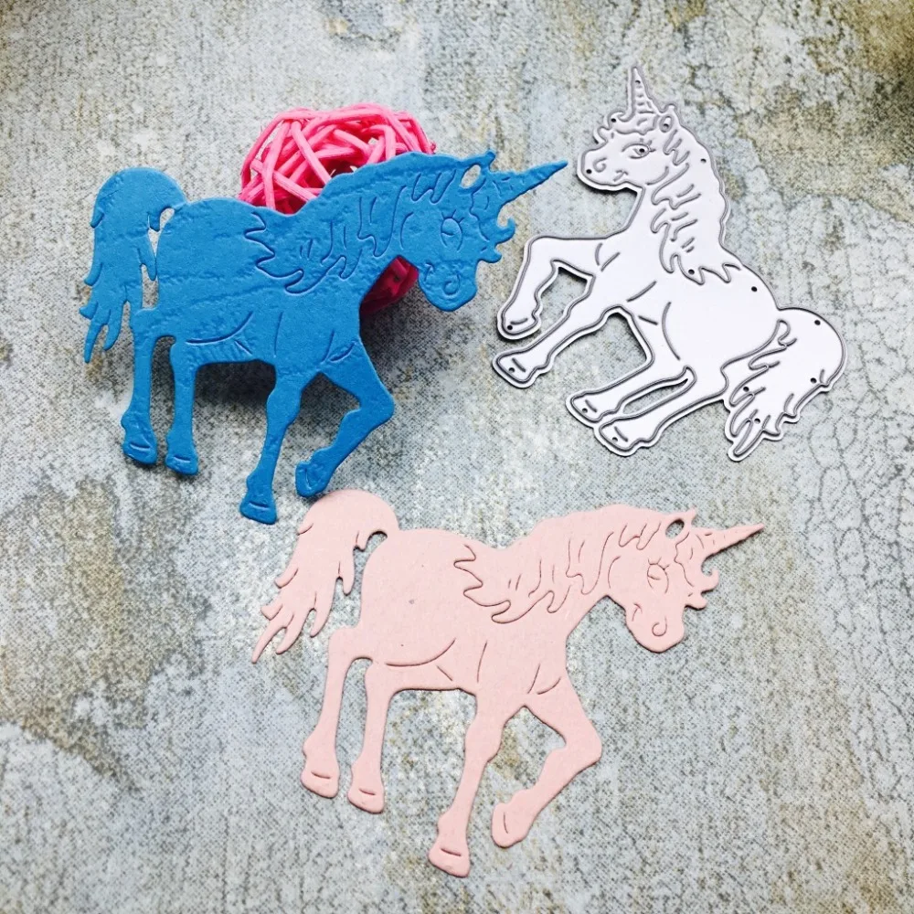 

IBOWS Unicorn Metal Die Cutting Dies Scrapbooking Embossing Folder For Decorative Paper Cards Shot Cutting Machine 6CM*6.8CM 1pc