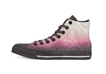 

Pink Ombre Triangles Casual High Top Canvas shoes sneakers Light Walking Shoes
