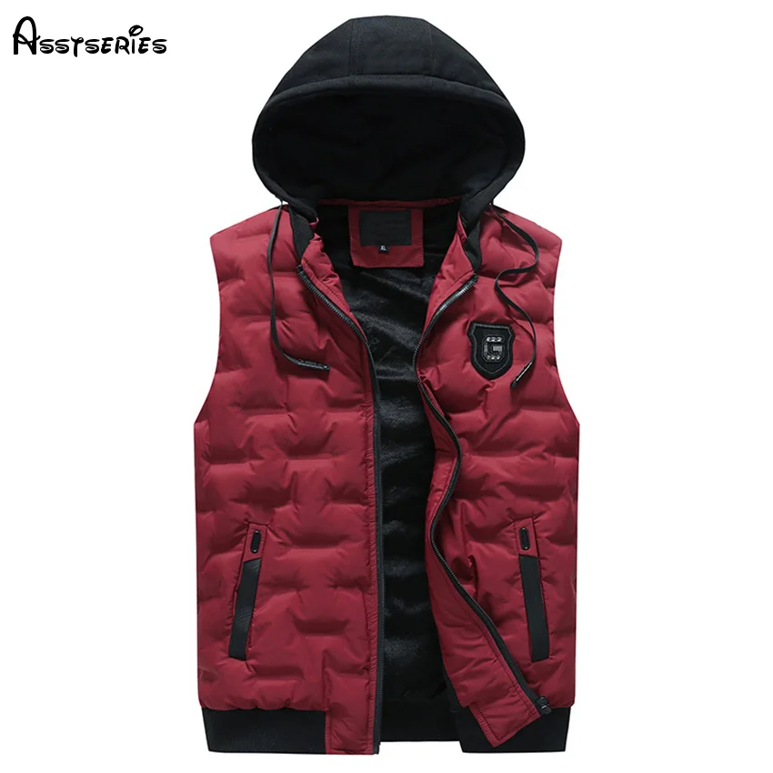 Fashion New Men Winter Sleeveless Jacket And Coats Male Outwear Warm Vest Coats Cotton Waistcoat D75