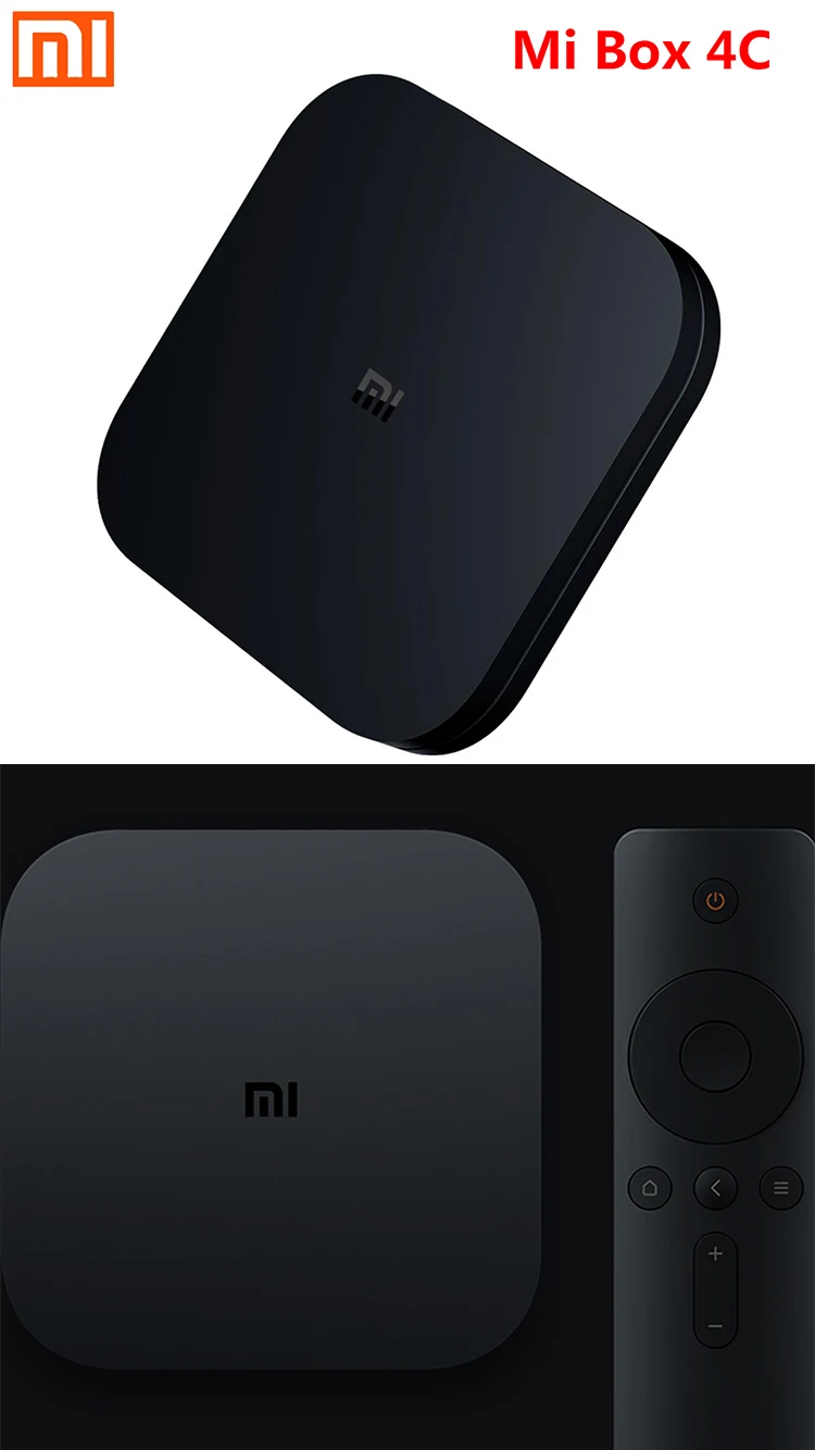 Оригинальная Xiaomi Mi коробка 4/4C Android tv Box 6,0 Amlogic Cortex-A53 четырехъядерный 64 бит 1 ГБ/8 ГБ 4K HDR tv BOX DTS-HD 2,4G WiFi HDMI