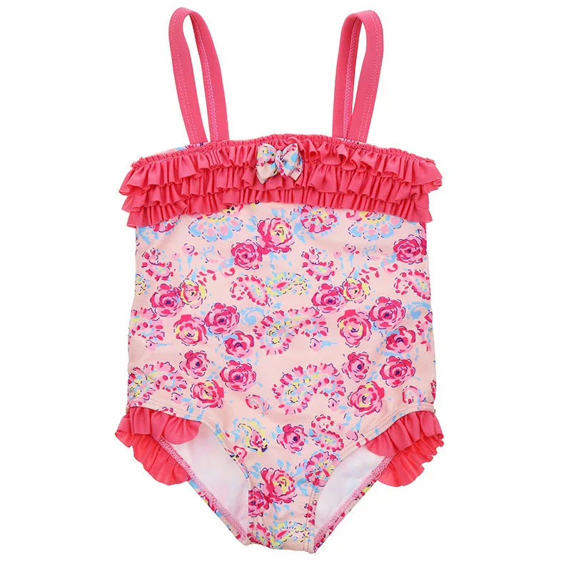 

Toddler Girl Swimsuit Ruffle Floral One Piece Swim Wear 1-5 Years Baby Girl Swimsuit Children Swimming Suits Kids Bathing Suit