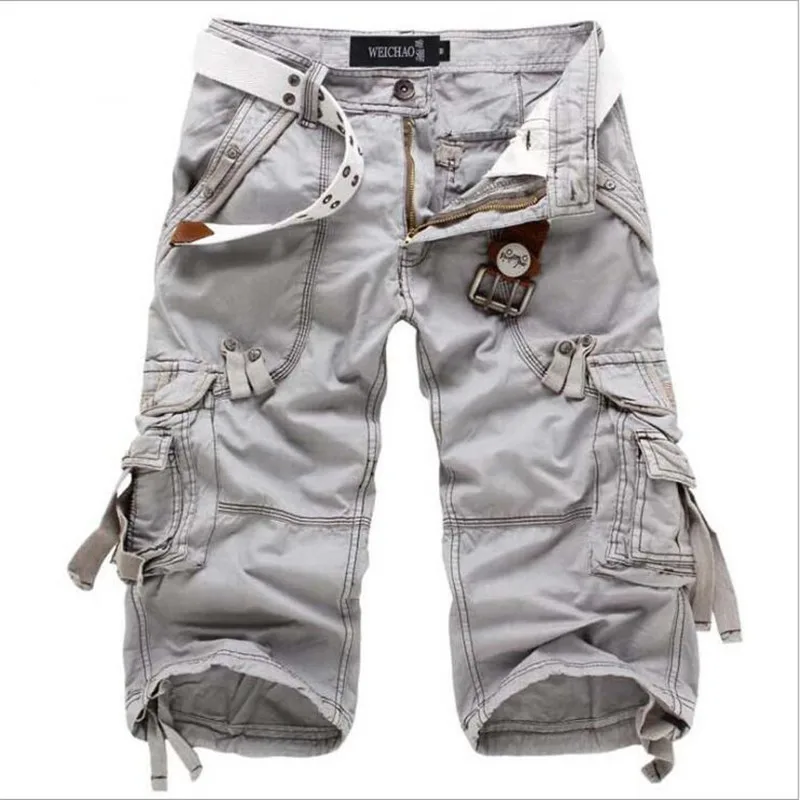 Billig 8 farben Plus Größe 29 40 Neue Marke Sommer Camouflage Lose Cargo Shorts Männer Camo Sommer Kurze Hosen Homme cargo Shorts KEINE GÜRTEL