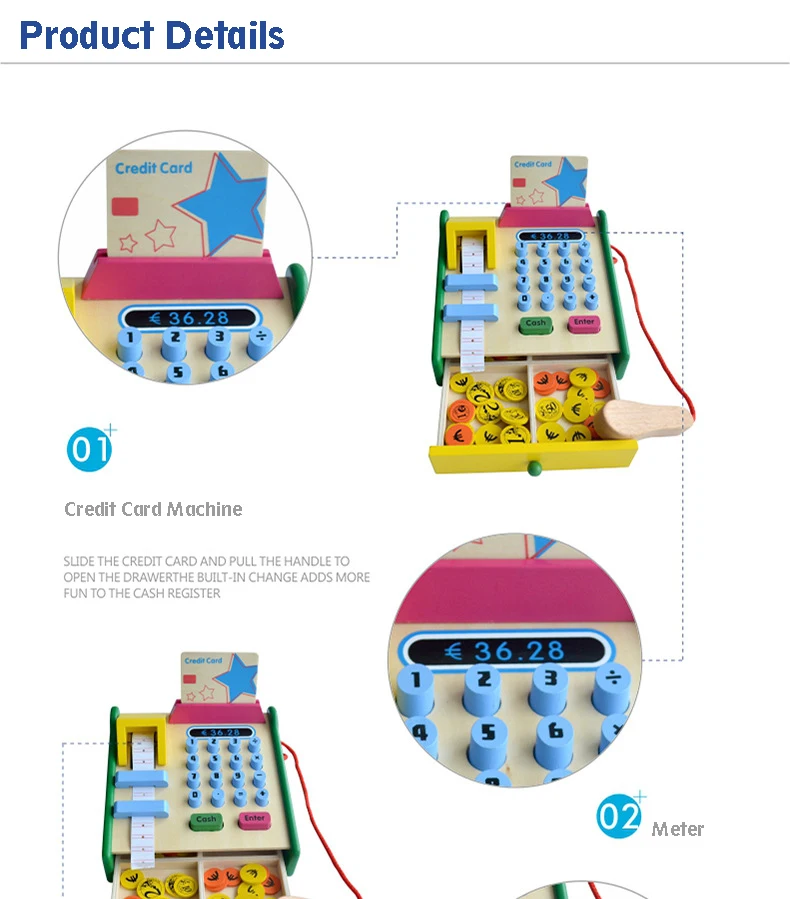 Дети ролевые игры Моделирование супермаркет кассовый аппарат игрушки Ролевые кассы развивающие игрушки деревянная модель калькулятор сканер