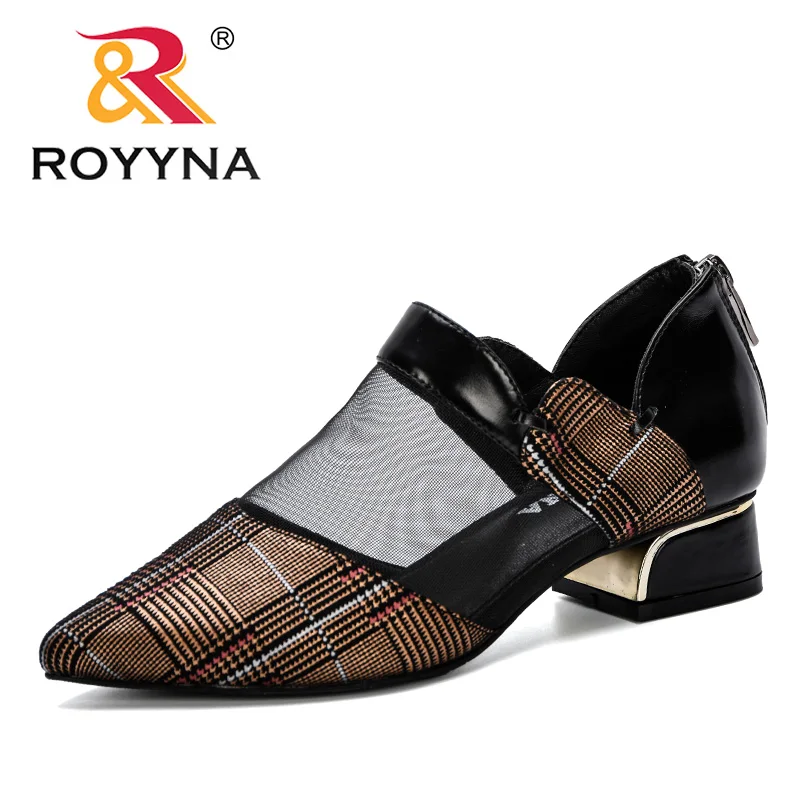 ROYYNA новинка 2019 женские блестящие туфли пикантные модные свадебные с острым
