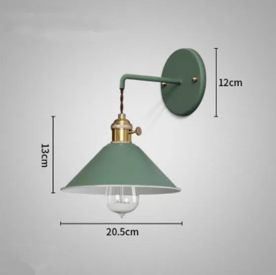 Винтажный настенный светильник Ретро металлический Железный Европейский внутренний светильник Современный кофе бар ресторан магазин настенное светодиодное украшение светильник - Цвет абажура: Зеленый