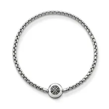 Серебряные бусины 925 пробы Подвески Браслеты 19/21 см Коробки цепи& Браслеты для Для женщин Модные украшения Браслеты SBR017