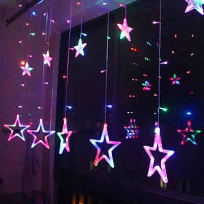 2,5 м светодиодный светильник с рождественскими звездами для помещений 220 В светодиодный Сказочный свет Праздничные огни для вечерние/Новогодние украшения Рождественские огни - Испускаемый цвет: multicolor