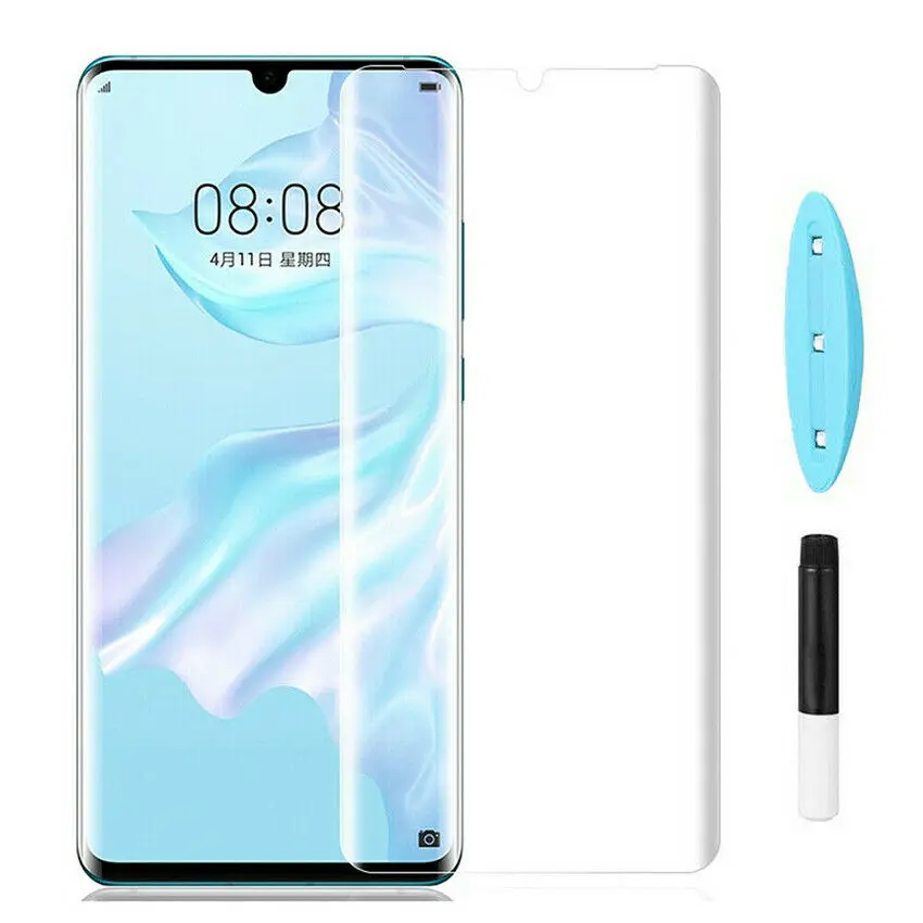 

5D UV Glue Screen Protector For Huawei P30 P20 Lite Pro Nova3e Tempered Glass Full Cover Protector Film For Mate 20 Pro Lite
