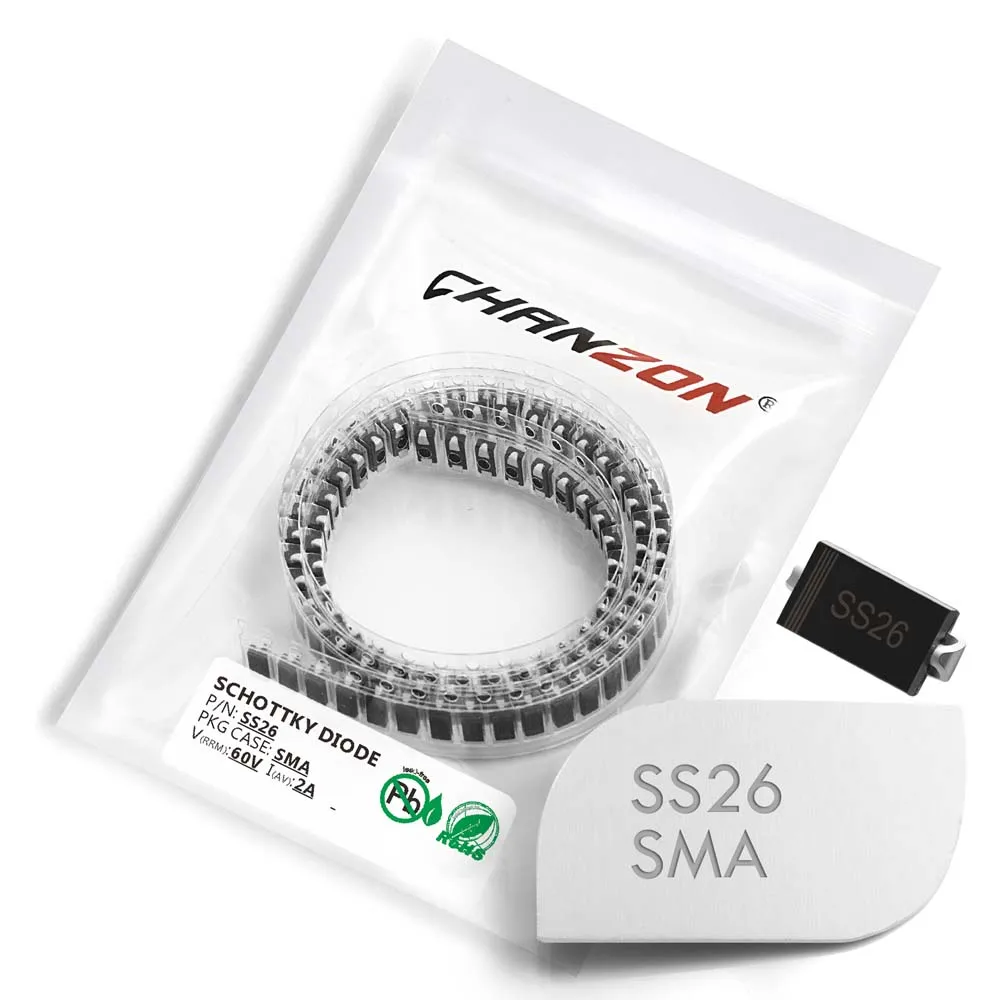 (100 шт.) SS26 SMD Schottky барьерные выпрямительные диоды 2A 60 V SMA (DO 214AC) 2 ампер вольт|rectifier