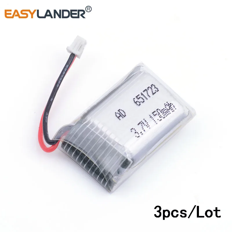 

3pcs /Lot 3.7V 150mAh 651723 Syma S107 S107G 1S Li-Po Battery Helicopter Part For 3D glasses Smart watch Sports bracelet