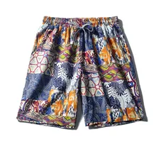 Мужские шорты, повседневные шорты, мужские шорты на завязках, с принтом, мужские, уличная одежда, летние модные мужские шорты, хлопок, лен, пляжные, Mar25