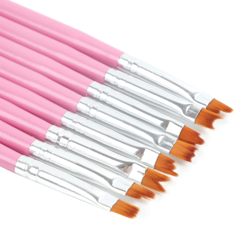 

8pcs/set Petals Shaped French Nail Art Brush Uv Gel Polish Gradient Color Tips 3d Diy Painting Drawing Liner Smile Moon Pen