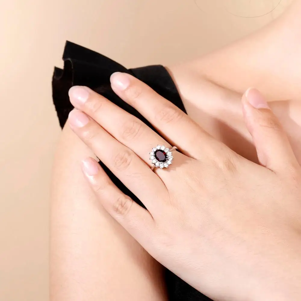Жемчужное балетное кольцо принцессы Дианы Вильям Кейт Миддлтон 1.4ct натуральный гранат обручение из натуральной 925 пробы Серебряное кольцо для женщин