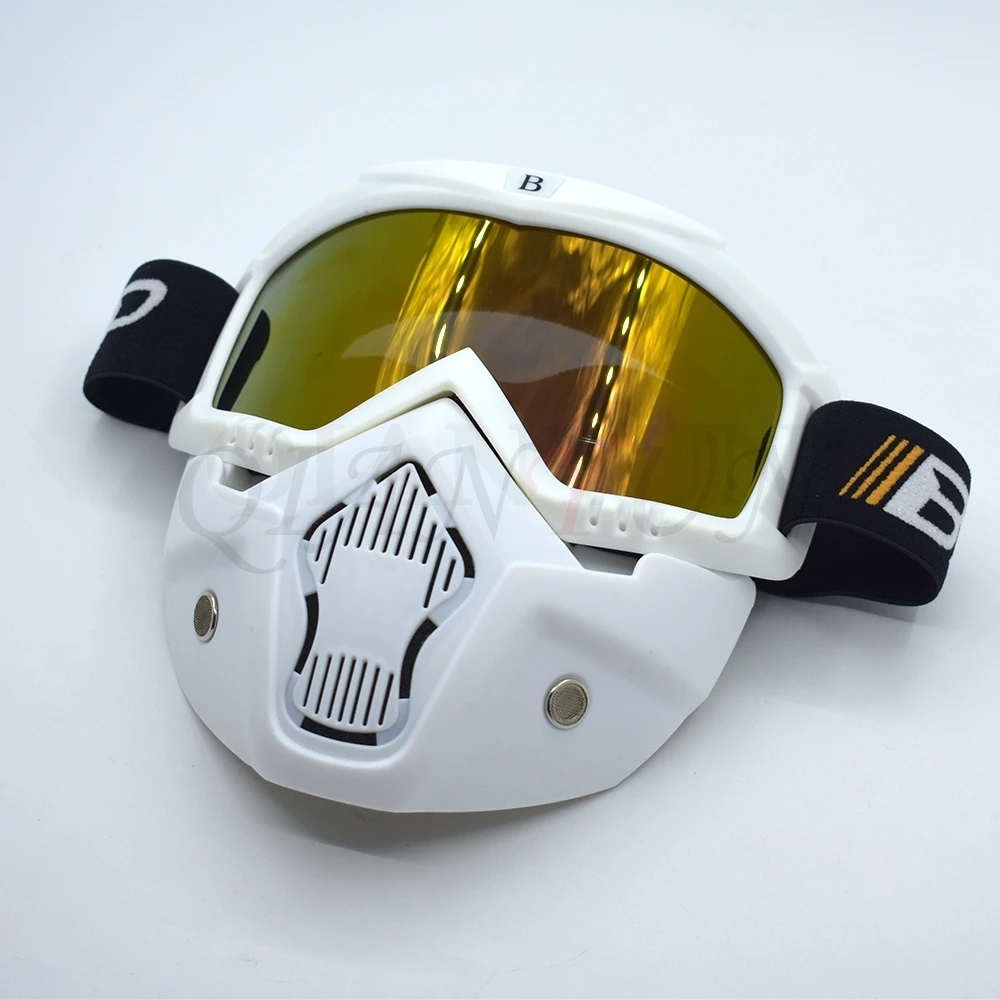 Универсальные мотоциклетные очки фильтр Маска разделяемая маска шлем для Kawasaki ZX7R ZX9 ZX1100 ZX-11 ZRX1100 ZRX1200 ZZR1200 ZG1000 - Цвет: Золотой