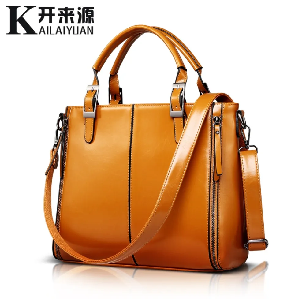 Kai 100% Genuine leather Women handbags 2016 New Fashion Handbag Brown Women Bag Vintage ...