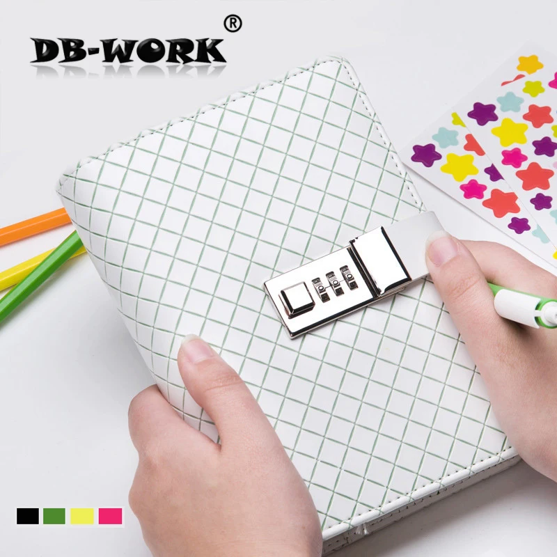 2019 A6 creative ling's password loose-leaf book lock portable notebook diary fashion business stationery | Канцтовары для