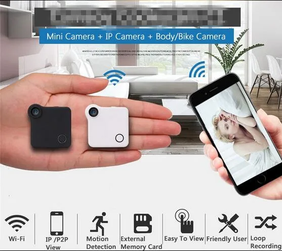 

WIFI P2P IP Mini Camera Multipurpose Body Worn Camera HD 720P H.264 Micro Camera Motion Sensor Loop Recording DVR Action Camera