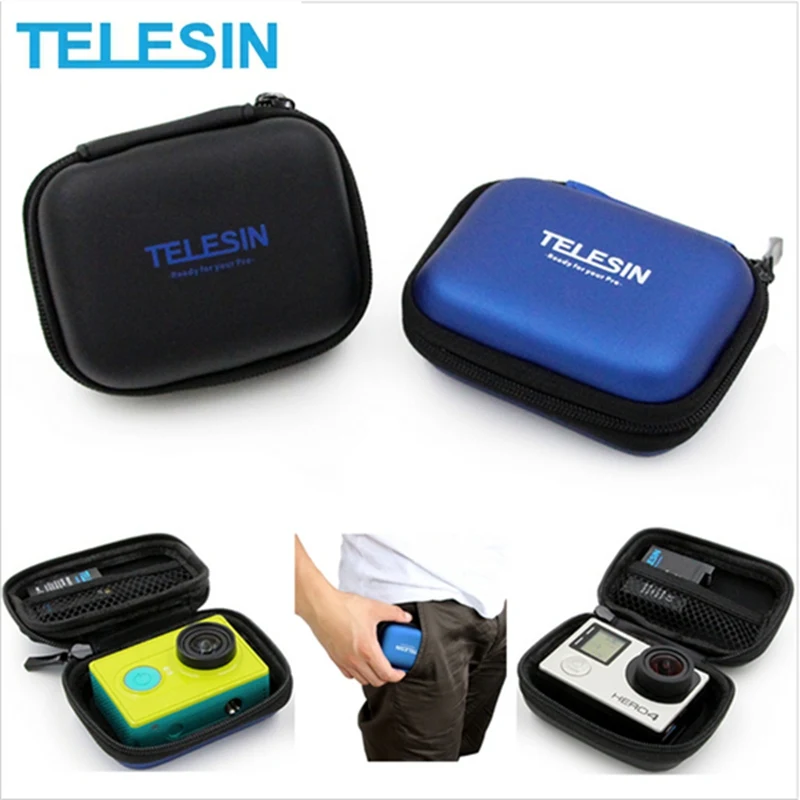 

TELESIN Mini Protective Camera Case Bag For GoPro 4 3 3 2 1 Plus for Xiaomi Yi Action Sport Camera Accessories Portable