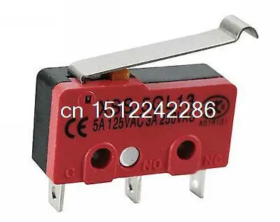 

(5)XSS-5GL13 NO+NC Miniature Basic Micro Switch SPDT Simulated R Lever Type 5A