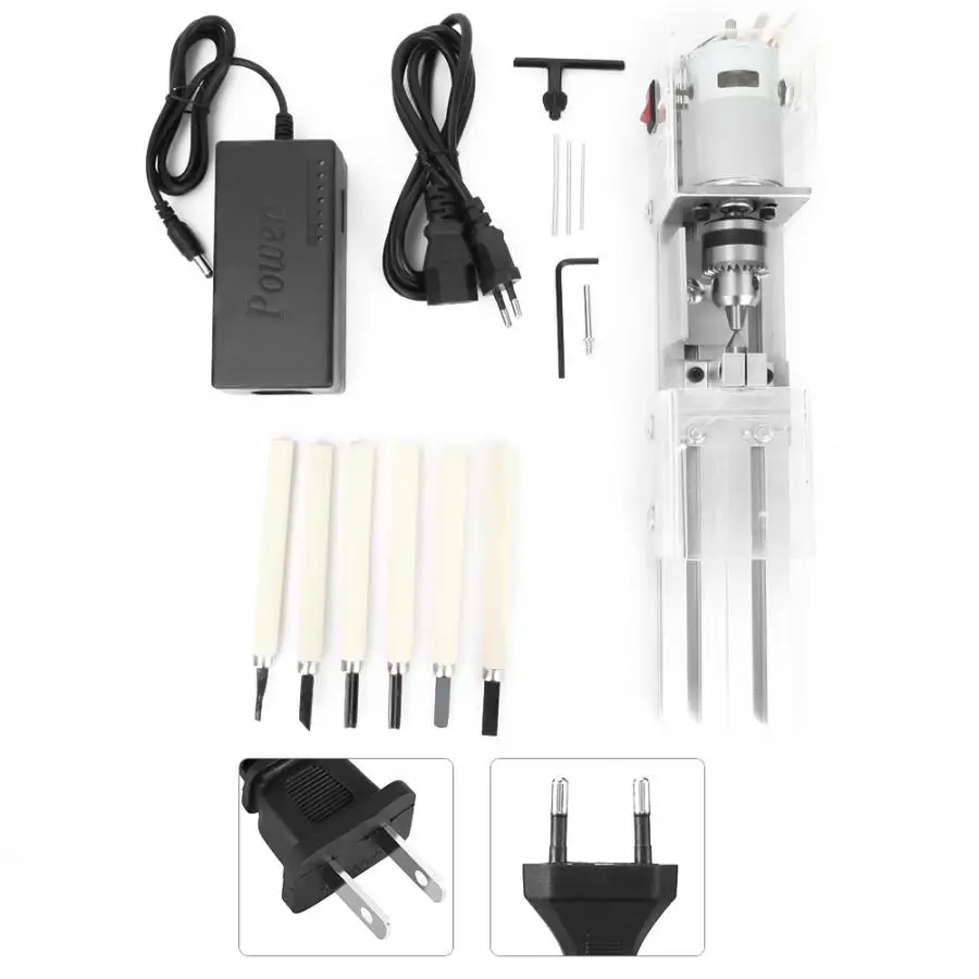 

Mini Lathe Beads Machine Power Adapter 12-24V DIY Woodworking Lathe Grinding Polishing Drill Tool