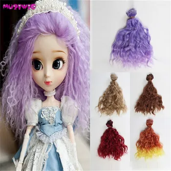 

1 Piece Heat Resistant Fiber Curly Hair Wefts for 1/3 1/4 1/6 SD/BJD Dolls Wigs DIY Accessories