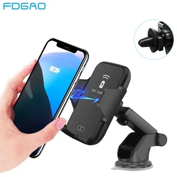 

Fdgao Automatic Qi Car Wireless Charger Holder For iPhone 11 XR XS 8 X 10W Fast Mount Charging Stand For Samsung S9 S10 Note 9 8