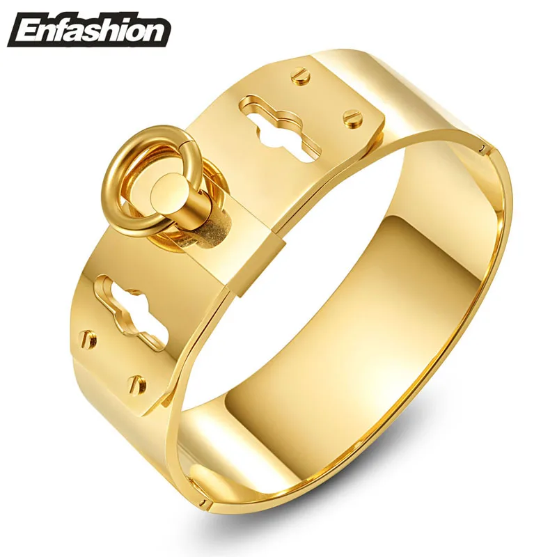 Enfashion Jewelry Circle Ring Wide Cuff Bracelet Noeud armband Gold