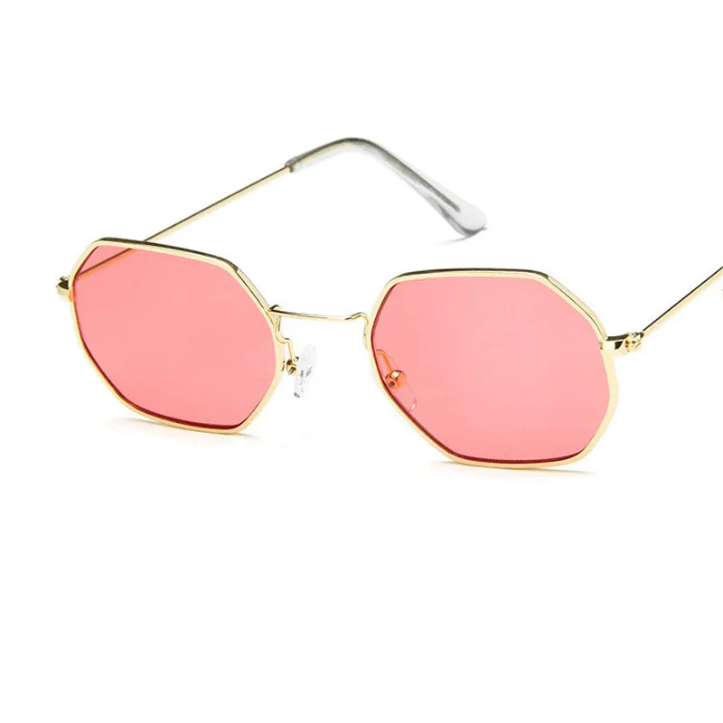 Квадратные Солнцезащитные очки для женщин и мужчин, Ретро стиль, розовое золото, солнцезащитные очки, брендовые прозрачные очки, женские солнцезащитные очки - Цвет линз: Красный