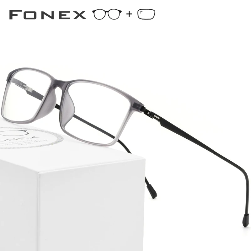 

FONEX TR90 Alloy Prescription Glasses Men Myopia Eye Glass Eyeglasses Frame 2019 Korean Screwless Optical Frames Eyewear 9855