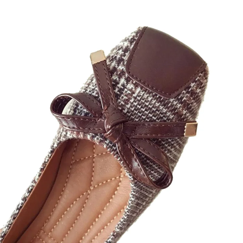 Confortable Femmes Nouvelle De Noir Appartements Plaid Marque Mode marron Taille Élégant Zh2825 Plus 41 Dames La Chaussures Doux IxfAw0fRq