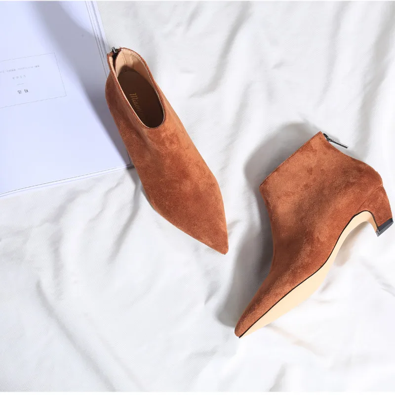 Pic Invierno as Inside as Puntiagudo De Bota Zapatos Botines Diseñador Feminina Pic As Mujer Cuero fur Corto Botas Elegante 2018 fur Vestido Inside Pic xBCnWqXZR