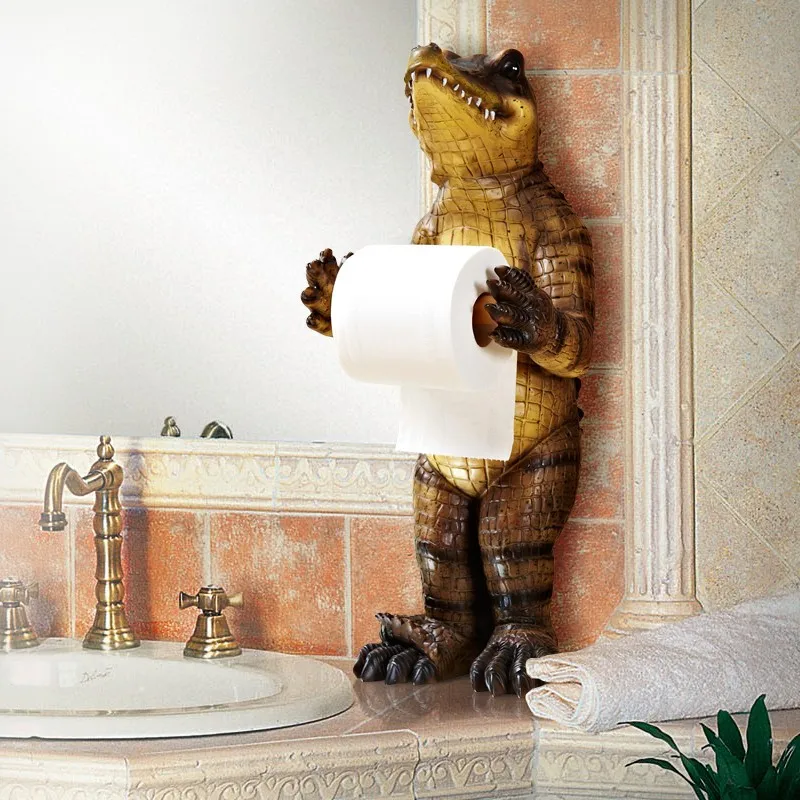 Ванная комната вешалка для полотенец креативный Европейский держатель для туалетной бумаги держатель кассеты смолы крокодил поднос украшение