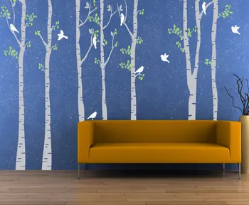 

Large Birch Tree With Bird and Leaves Wall Decal For Kids Baby Nursery Living Room Home Decor DIY Wallpaper Vinyl Mural Art A193